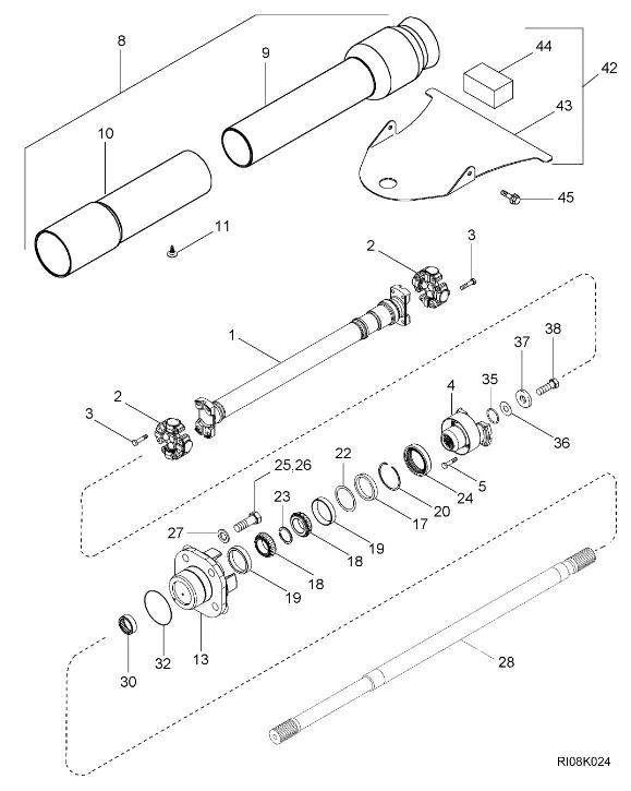87426992 - Вал карданный привода моста пер. 4кл. TG285, T8040